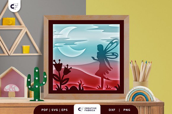 Download Cute Little Fairy 3D Shadow Box SVG - Little fairy 3d shadow box Collection