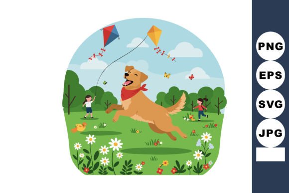 Download Happy Dog Playing in Green Park with Chi - Happy Collection